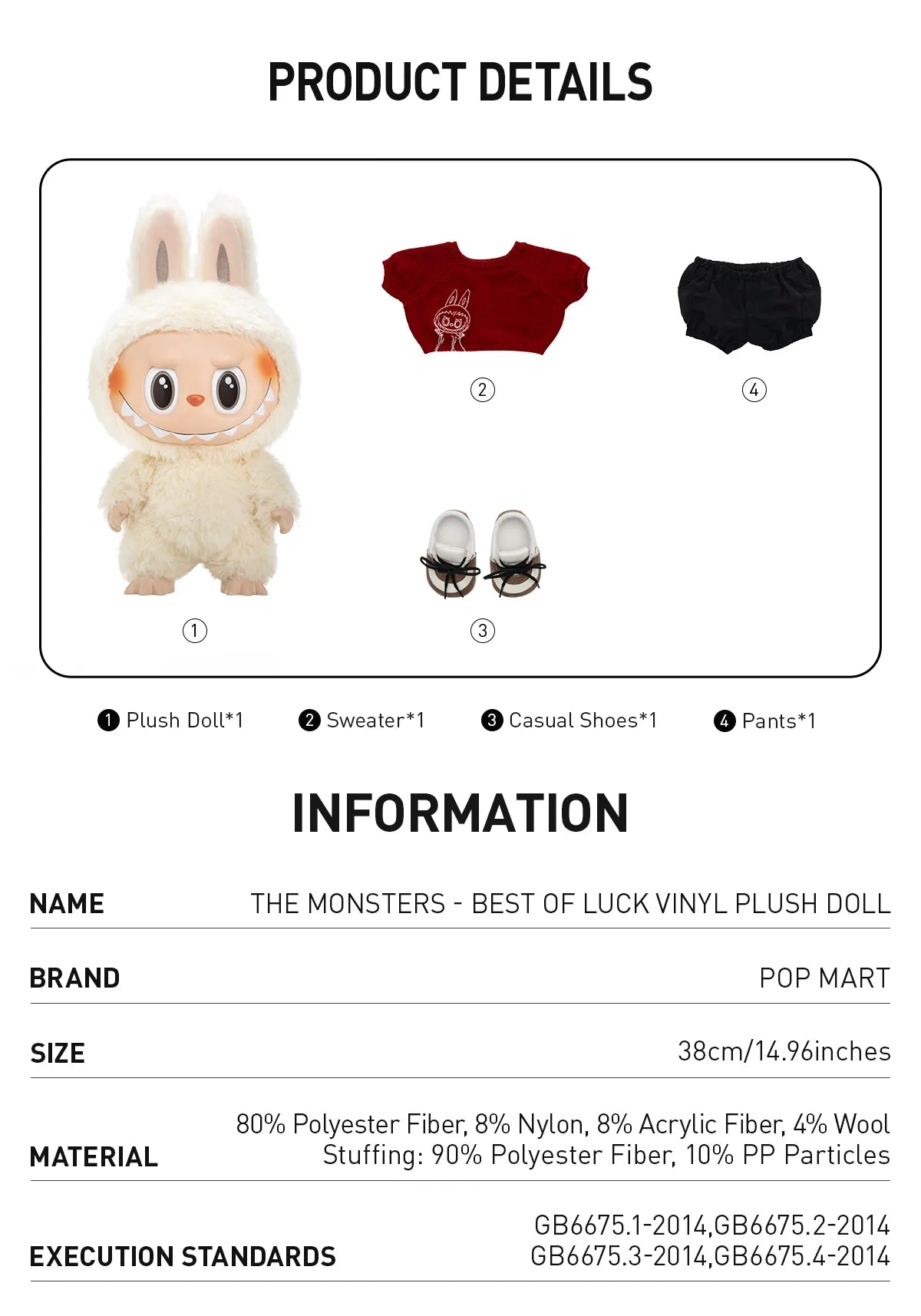 THE MONSTERS - BEST OF LUCK Vinyl Plush Doll-preorder