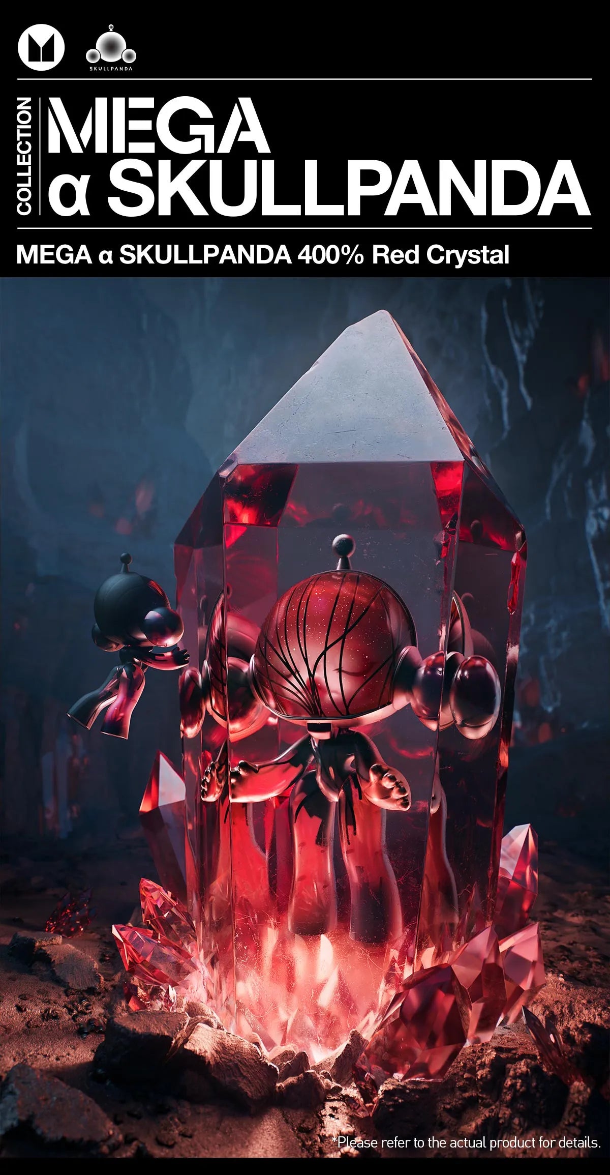 MEGA α SKULLPANDA 400% Red Crystal