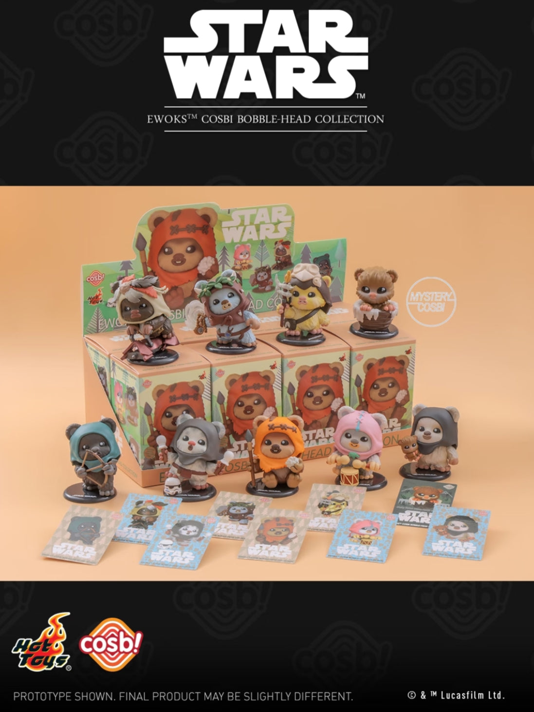 STAR WARS EWOKS COSBI BOBBLE-HEAD COLLEATION