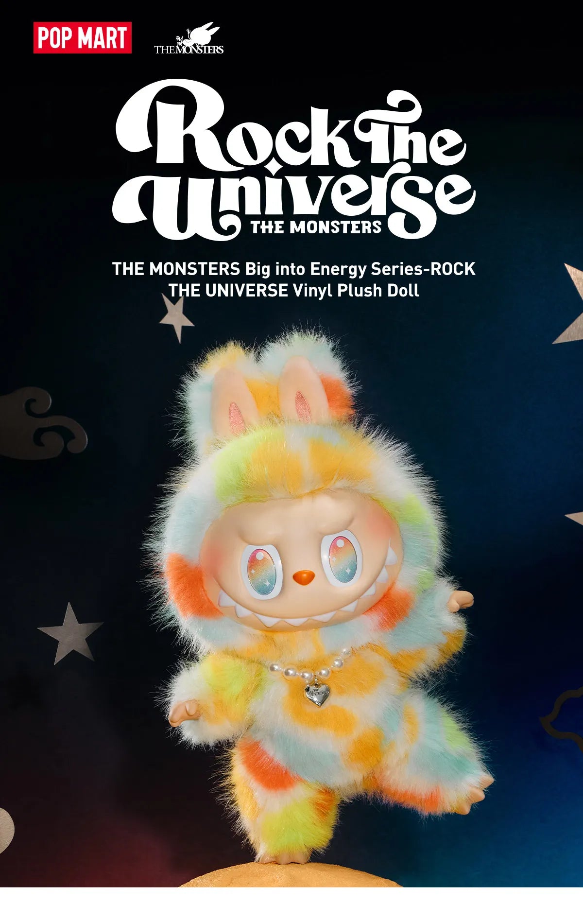 THE MONSTERS Big into Energy Series-ROCK THE UNIVERSE Vinyl Plush Doll-preorder