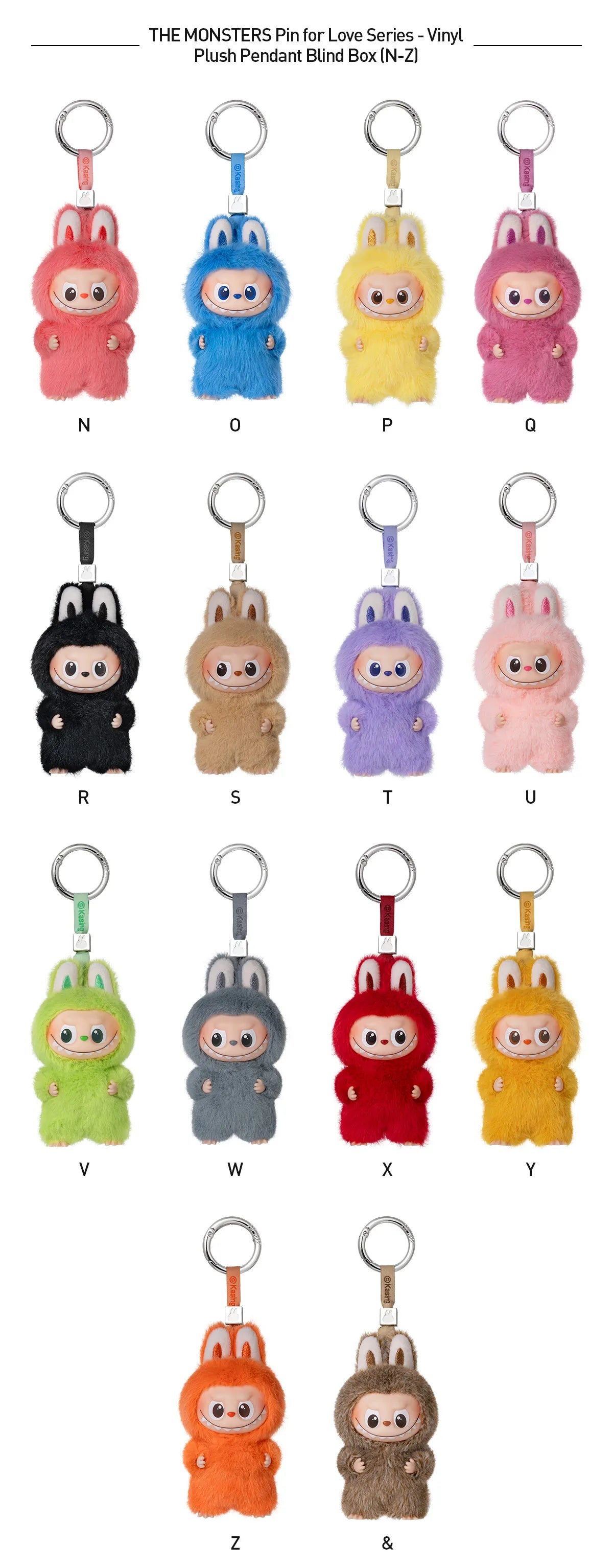 THE MONSTERS Pin for Love Series-Vinyl Plush Pendant Blind Box (N-Z)-preorder