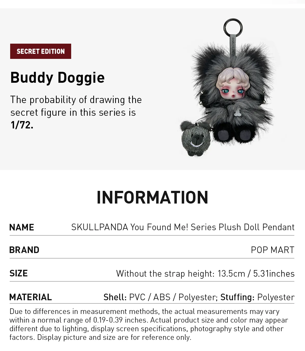 SKULLPANDA You Found Me! Series Plush Doll Pendant-preorder