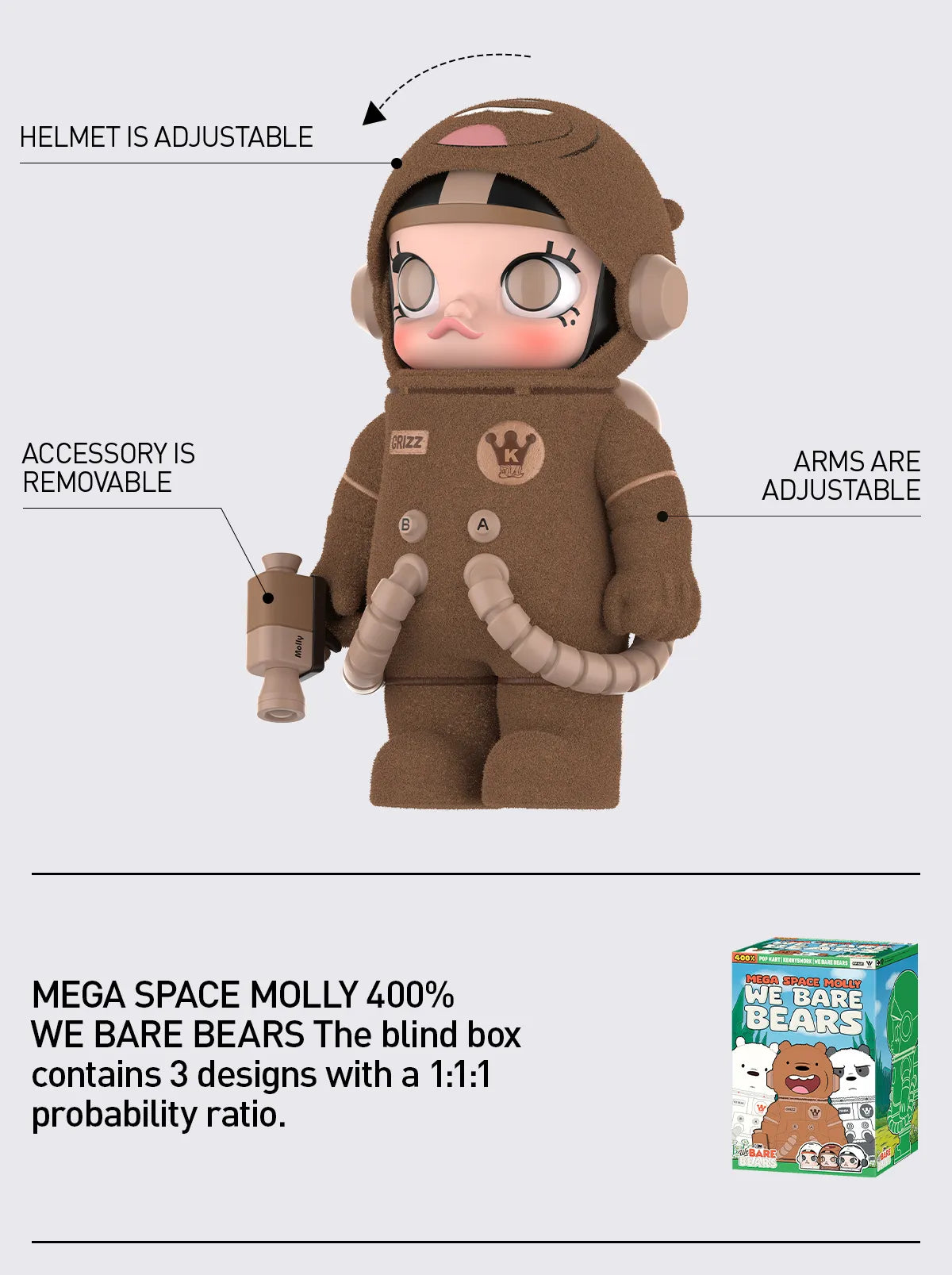 MEGA SPACE MOLLY 400% WE BARE BEARS-preorder