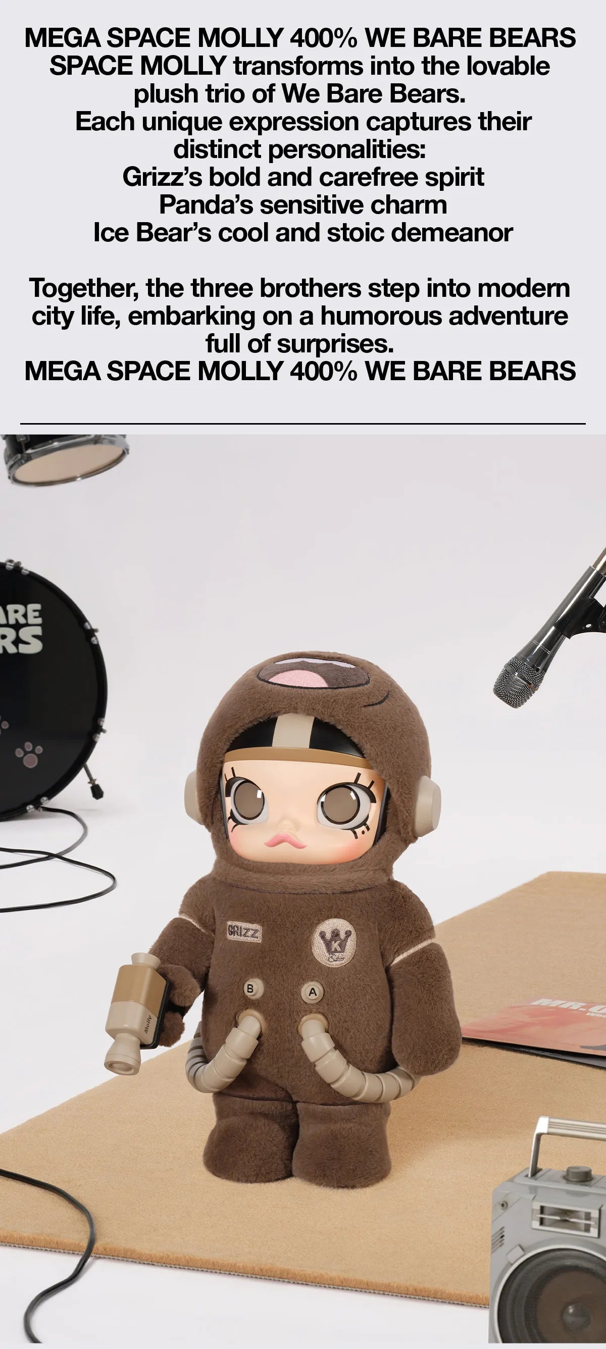MEGA SPACE MOLLY 400% WE BARE BEARS-preorder