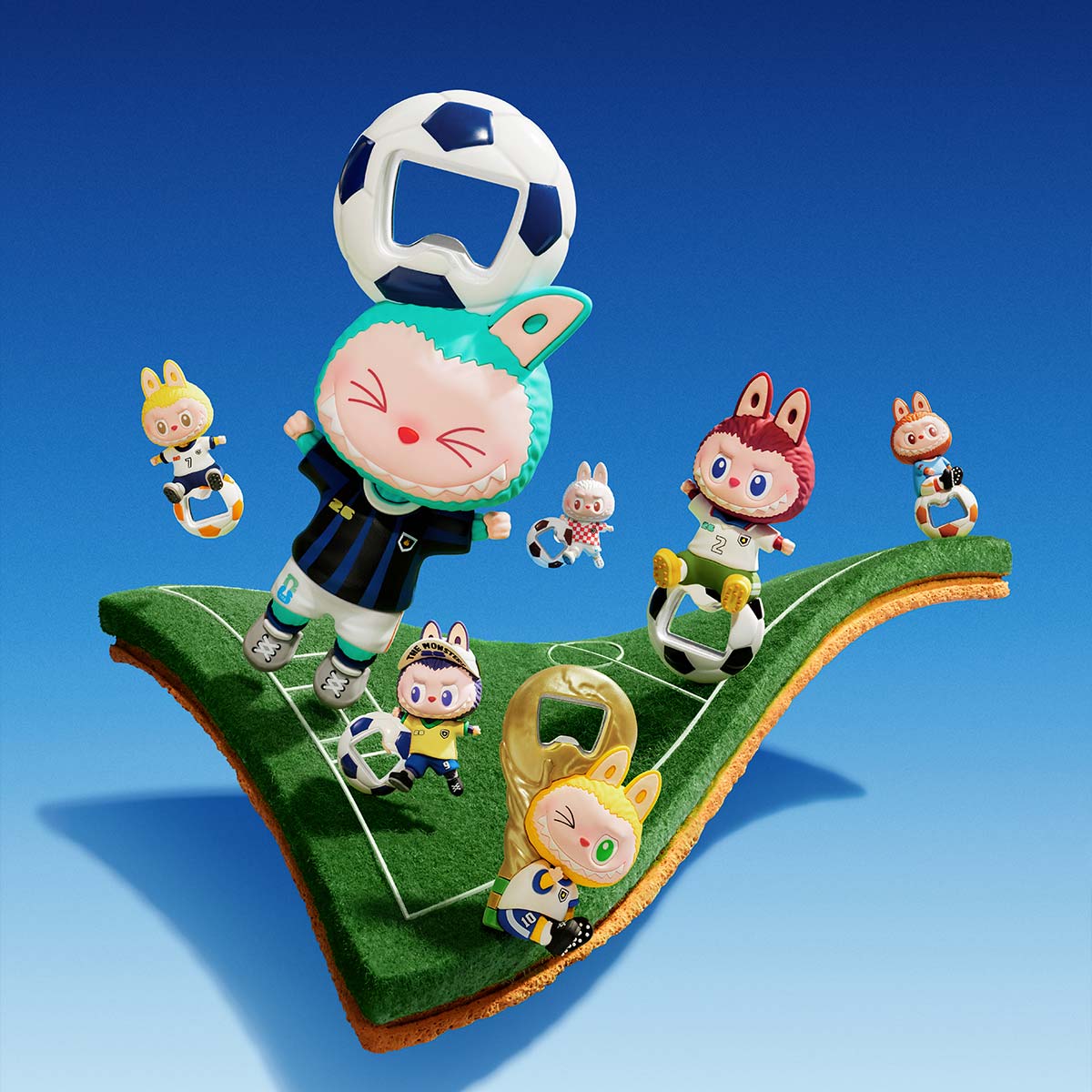 THE MONSTERS FIFA SERIES - Bottle Opener Fridge Magnet Blind Box