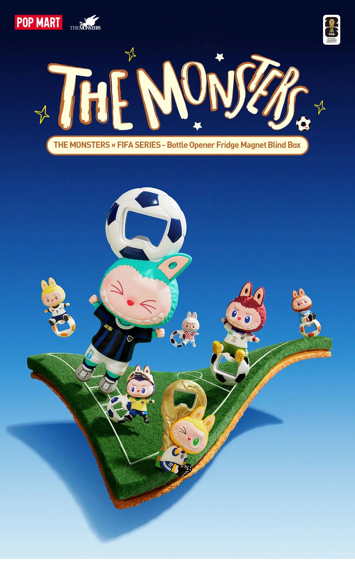 THE MONSTERS FIFA SERIES - Bottle Opener Fridge Magnet Blind Box