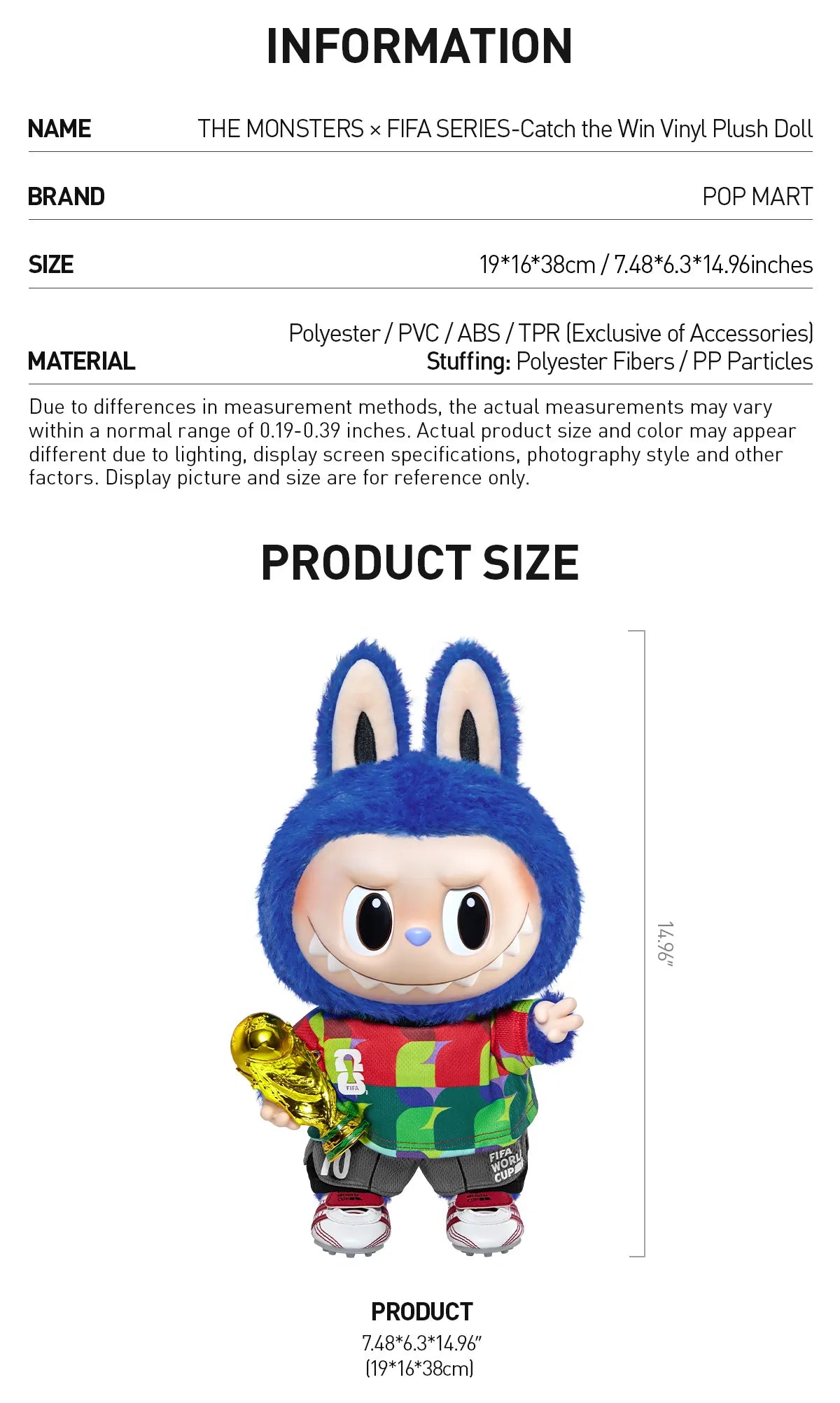 THE MONSTERS × FIFA SERIES-Catch the Win Vinyl Plush Doll