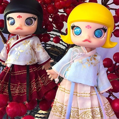 Molly Chinese style pink and red skirt-preorder