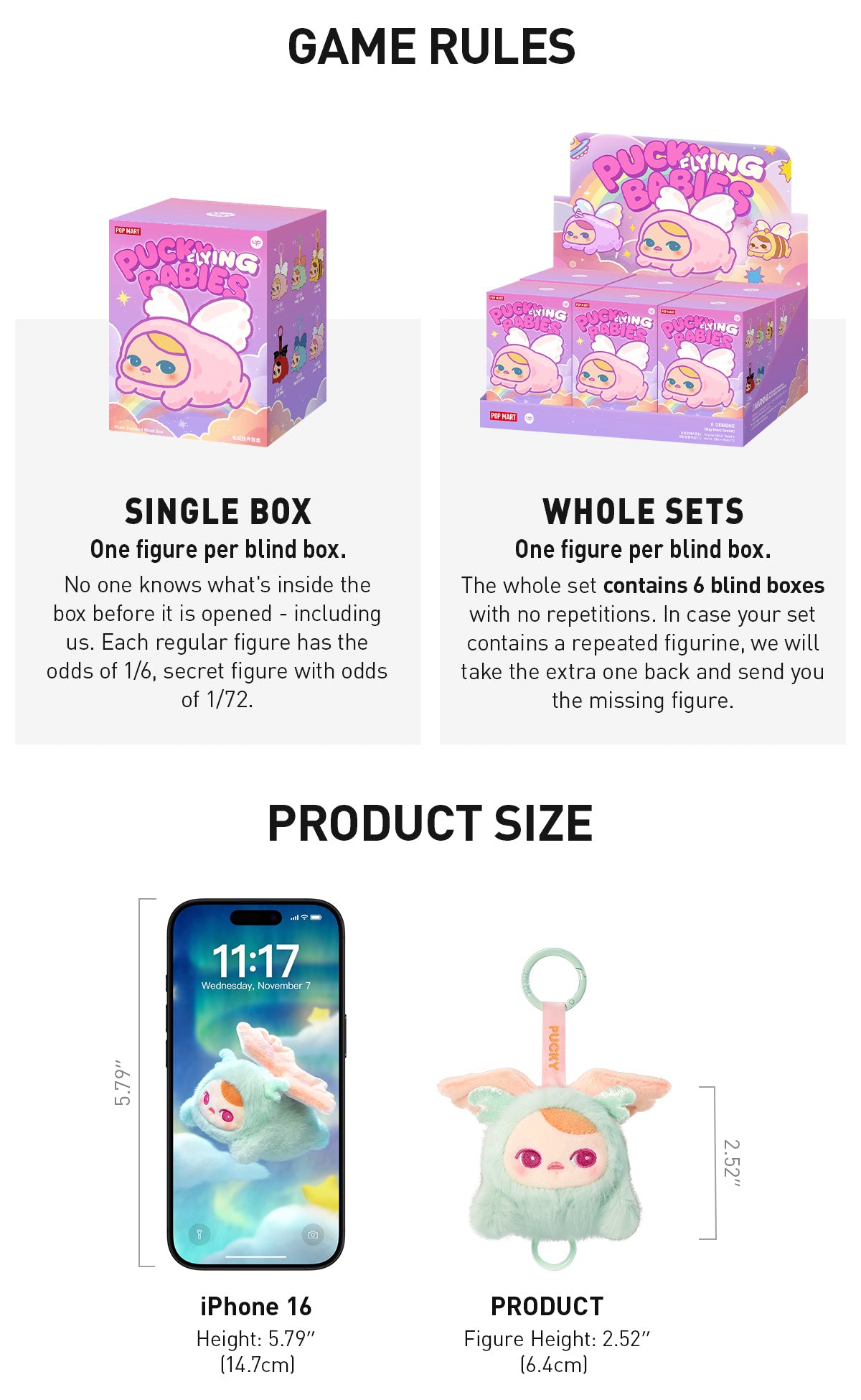 PUCKY FLYING BABIES SERIES - Plush Pendant Blind Box-preorder